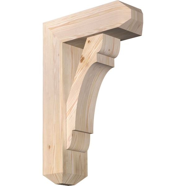 Ekena Millwork Olympic Craftsman Smooth Bracket w/ Offset Brace, Douglas Fir, 7 1/2"W x 22"D x 34"H BKT0806X22X34OLY04SDF - main